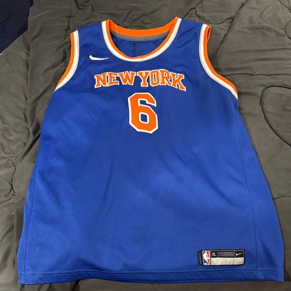 Nike Blue and Orange New York Jersey